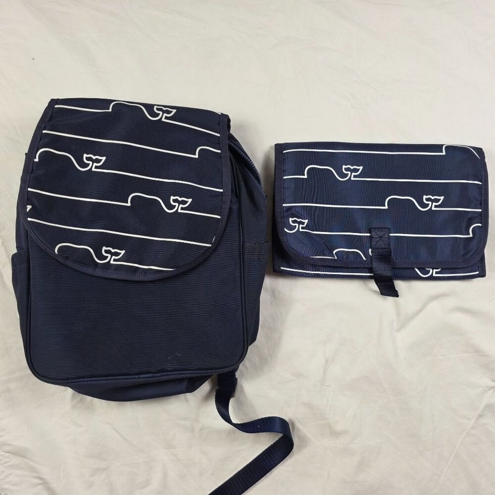 Vineyard Vines Target Whale Diaper Bag Backpack Navy Changing Pad